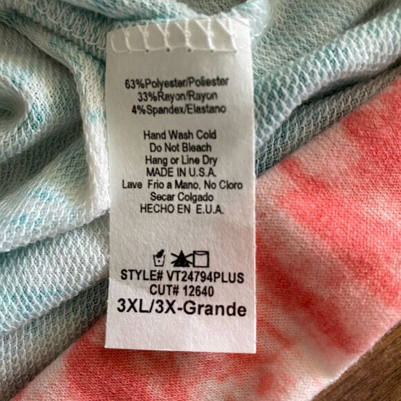 Chicsoul Tie Dye Lounge Set Women's 3XL Top/2XL Pants - Picture 5 of 13